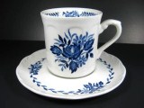 J & G Meakin England DRESDEN BLUE Rose Cup Saucer Set